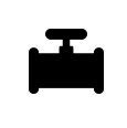 Black valve icon with handle on top.
